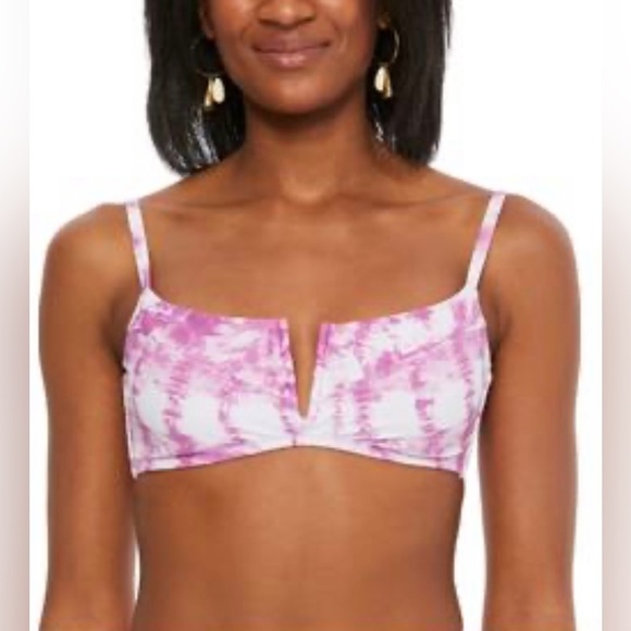 BAR III Women's Purple Tie Dye Stretch Bikini Tie Removable Cups-NWT - Picture 1 of 4